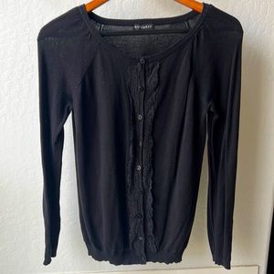 Metaphor Black Cardigan with Lace Design